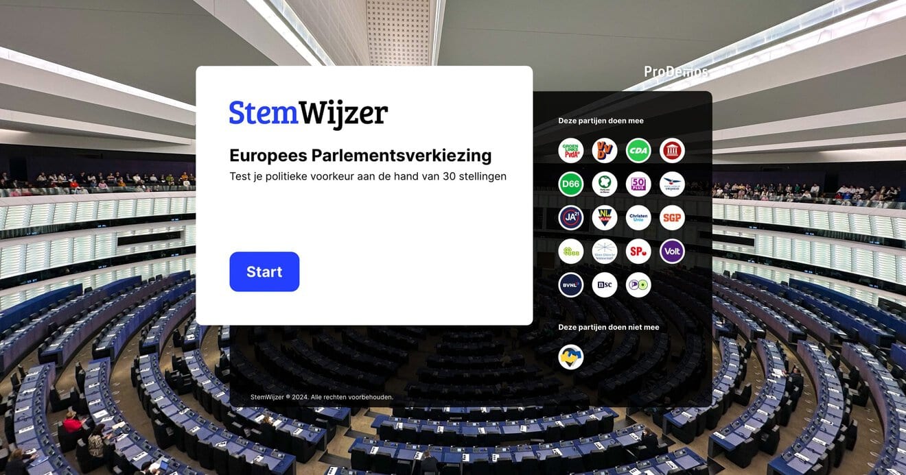 The StemWijzer for the 2024 European Parliament election now online